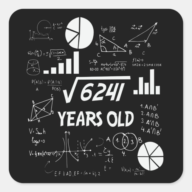 78 Year Old Bday Math Teacher 78th Birthday Gift Square Sticker (Front)