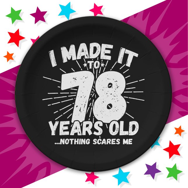 78 Year Old Sarcastic Meme Funny 78th Birthday Paper Plate (Creator Uploaded)