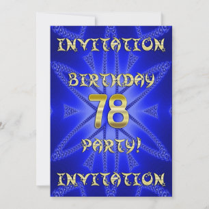 78e invitation de fête d'anniversaire