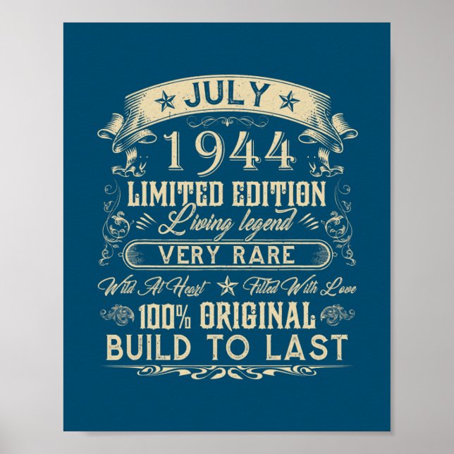 78th Birthday Gifts 78 Years Old Retro Vintage Poster (Front)