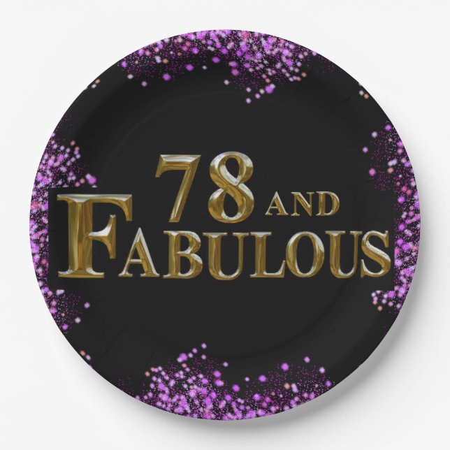 78th Birthday  Paper Plate (Front)