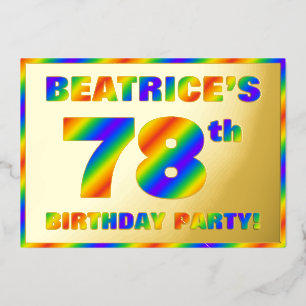 78th Birthday Party — Fun, Rainbow Spectrum “78”