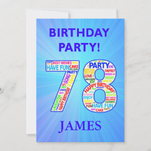 78th Birthday Party Invitation Ajouter un nom