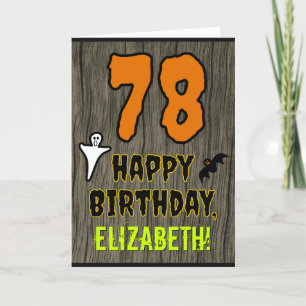 78th Birthday: Spooky Halloween Theme, Custom Name Card