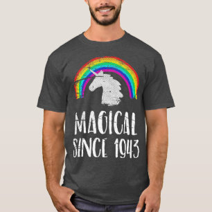 78th birthday, vintage unicorn, Magical since 1943 T-Shirt