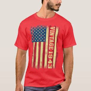 79 Year Old Gifts Vintage 1943 American Flag 79th  T-Shirt
