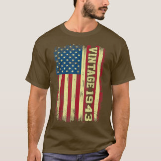 79 Year Old Gifts Vintage 1943 American Flag 79th  T-Shirt
