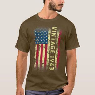 79 Year Old Gifts Vintage 1943 American Flag 79th  T-Shirt