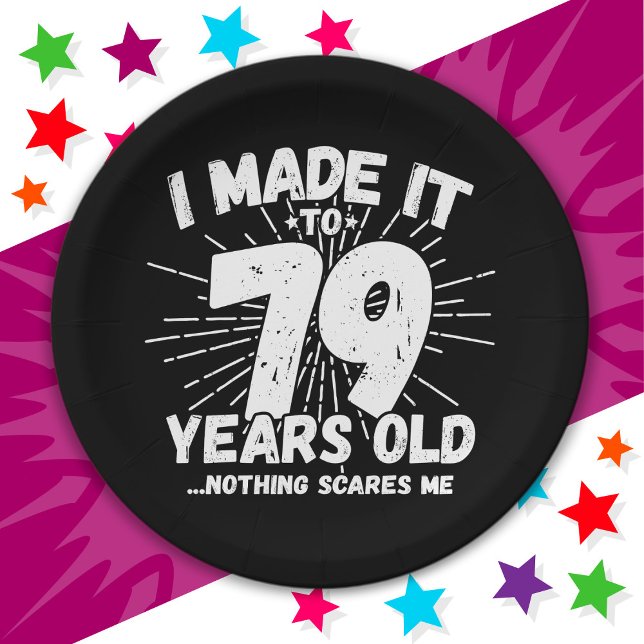 79 Year Old Sarcastic Meme Funny 79th Birthday Paper Plate (Creator Uploaded)
