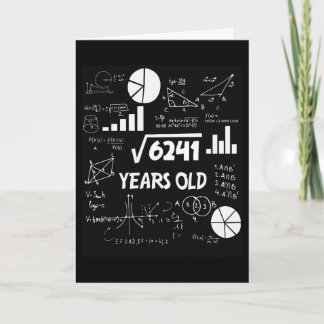 79 Years Old Bday Math Teacher 79th Birthday Gift Card