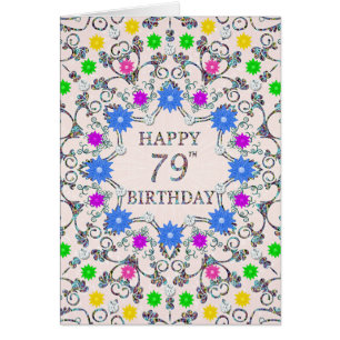 79th Birthday Abstract Flowers 