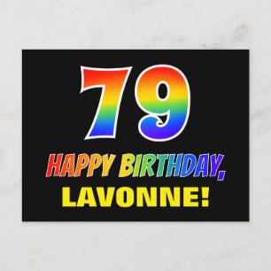 79th Birthday: Bold, Fun, Simple, Rainbow 79 Postcard