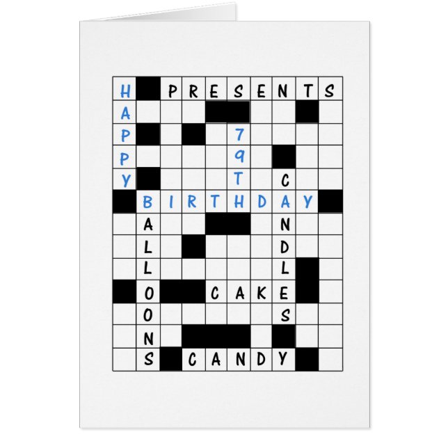 79th Birthday, Crossword Puzzle (Front)