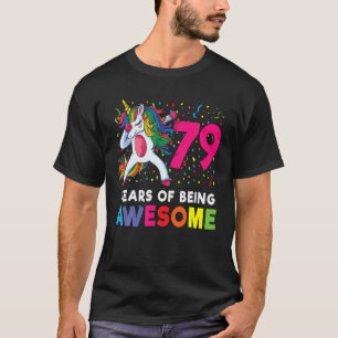 79Th Birthday Dabbing Unicorn Party Gift 79 Years T-Shirt