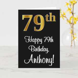 79th Birthday ~ Elegant Luxurious Faux Gold Look # Card