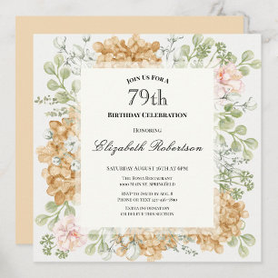 79th Birthday Invitation in Elegant Autumn Colors