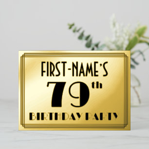 79th Birthday Party — Art Deco Look “79” + Name