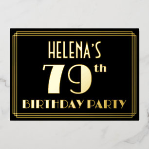 79th Birthday Party: Art Deco Look “79”, w/ Name
