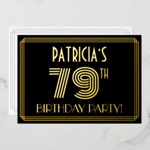 79th Birthday Party — Art Deco Style “79” + Name