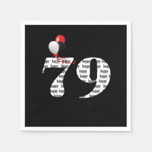 79th Birthday party balloons Napkin