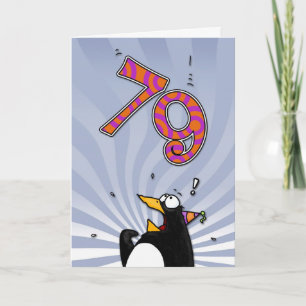 79th Birthday - Penguin Surprise Card
