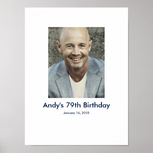 79th Birthday photo custom Sign In Party Board 79