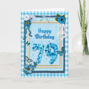 79th Birthday with a scrapbook effect Card