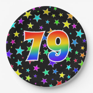 79th Event: Bold, Fun, Colourful Rainbow 79 Paper Plate