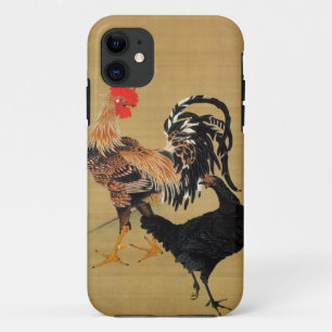 7. 大鶏雌雄図, 若冲 Couple of Chickens, Jak iPhone 11 Case