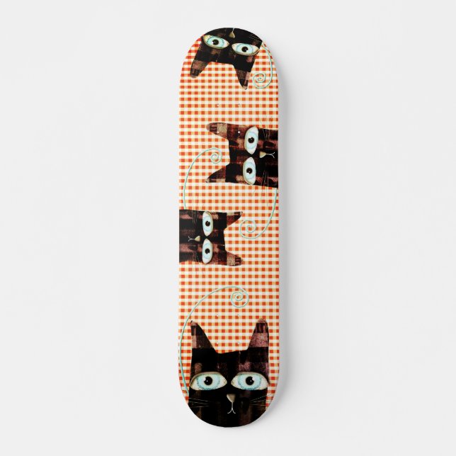 7 1/4" Mini Skateboard Rupydetequila Cats (Front)