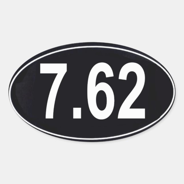 7.62 Sticker ovale de style marathon (Devant)