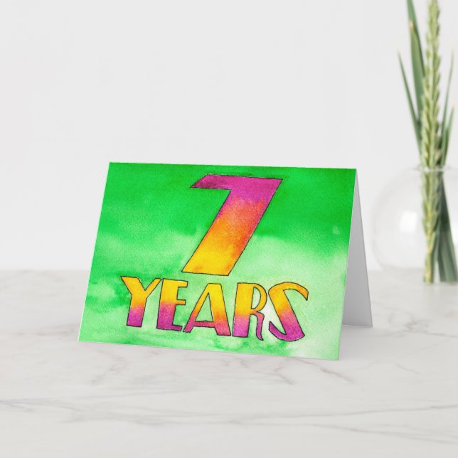 7 ans carte d'anniversaire/anniversaire de (Devant)