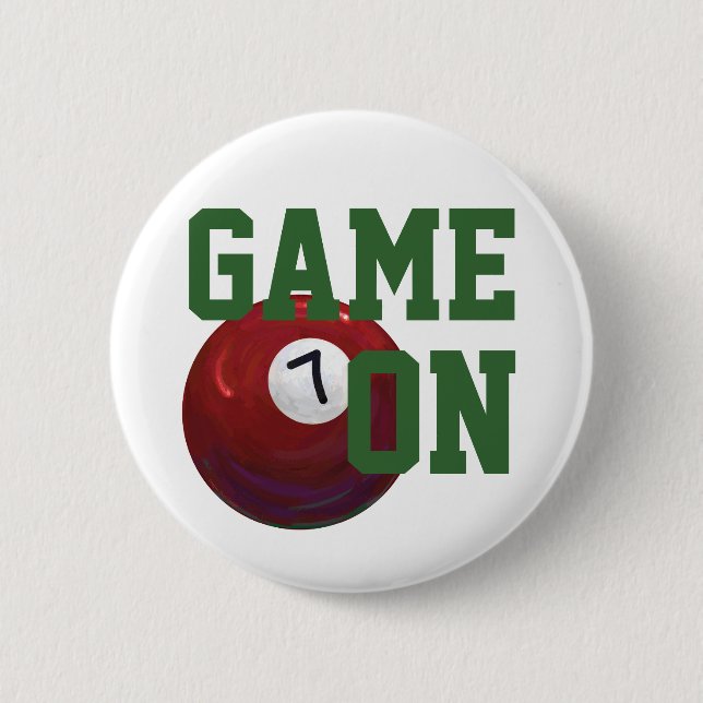 7 Ball 2 Inch Round Button (Front)