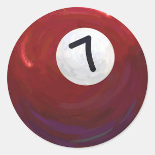 7 Ball Classic Round Sticker