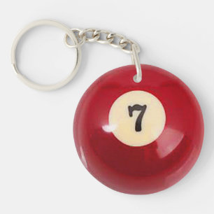 "7 Ball" pool ball design gifts and products Keychain