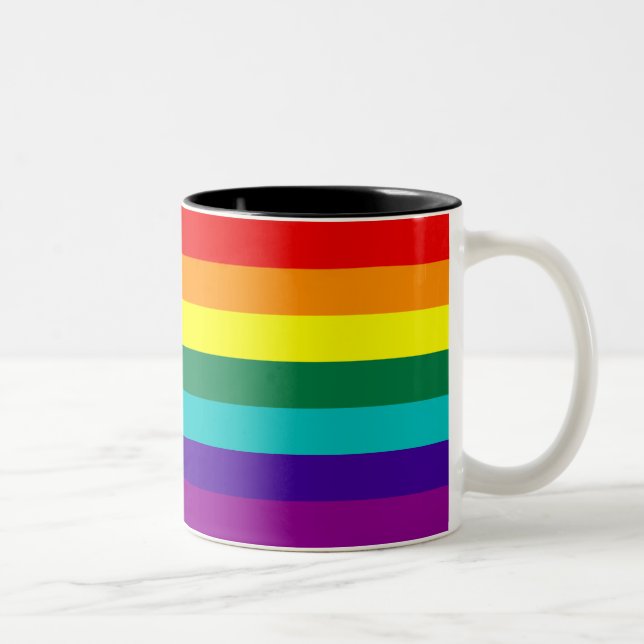 7 bandes Arc-en-ciel Gay pride Drapeau Mug (Droit)
