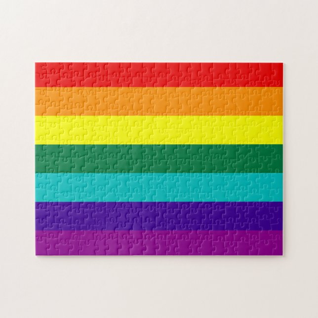 7 bandes Arc-en-ciel Gay pride - Puzzle (Horizontal)