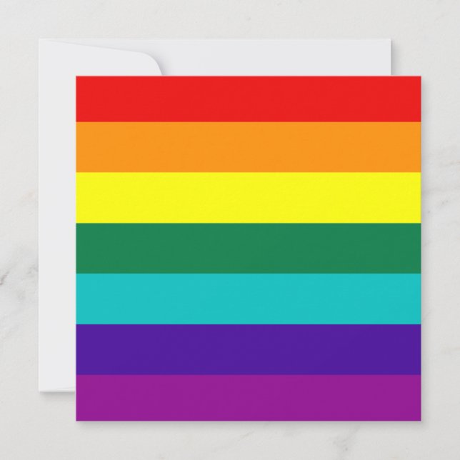 7 bandes Gay pride arc-en-ciel Invitation (Devant)