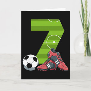 7 Birthday Soccer First Birthday Football Kids Card