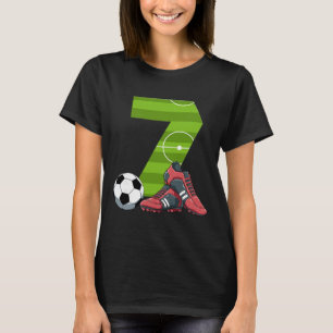 7 Birthday Soccer First Birthday Footll Kids T-Shirt