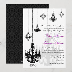 7 Black Chandeliers Wedding Invitations