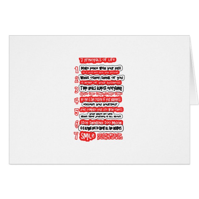 7 CARDINAL RULES FOR LIFE  Graphic Art Wisdom Text (Front Horizontal)