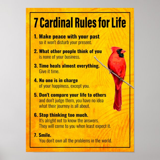 7 cardinal rules for life  poster (Front)