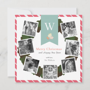 7 Carré Photo Collage Carte de vacances Wreath