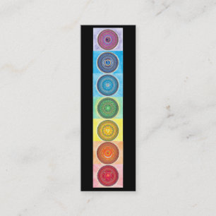7 cartes de visite de mandala de Chakra mini
