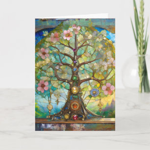 7 Chakra Blossoming Tree Of Life Card