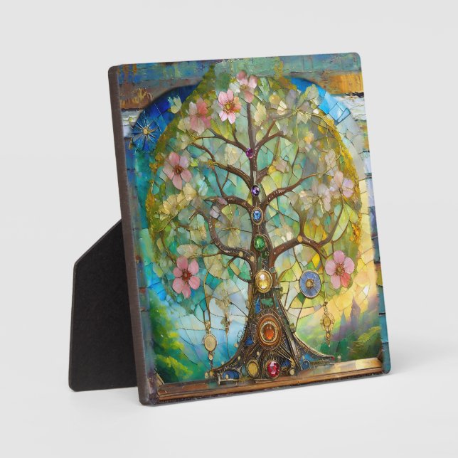 7 Chakra Blossoming Tree Of Life Plaque (Front)