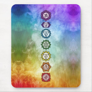 7 Chakra coordinating bold rainbow colour flow Mouse Pad