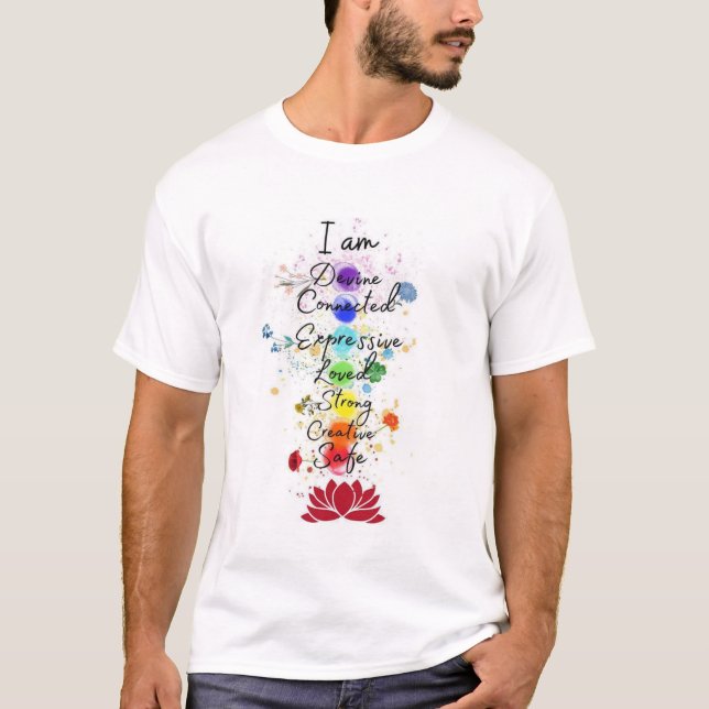 7 Chakra Signification T-Shirt - Lumière et élégan (Devant)