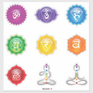 7 Chakra Symbols Sticker #01